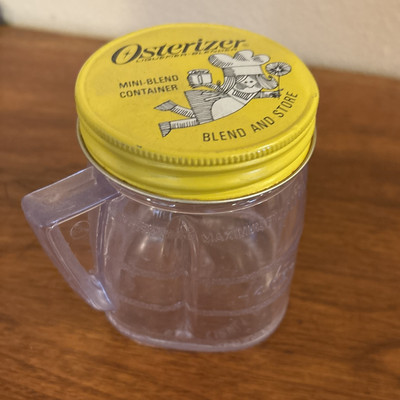 Vintage Oster Osterizer Mini Blend/Store Plastic Container Cup w/Lid-4 Ounce-EVC