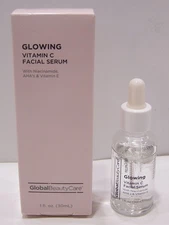 Global Glowing Vitamin C - Facial Serum with Niacinamide, AHA & Vit E 1 oz NEW