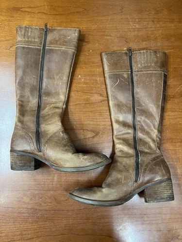 Geboren Poly Reitstiefel 11M Leder Double Zip Kniehoch Braun Komfort Klassiker - Bild 3 von 23