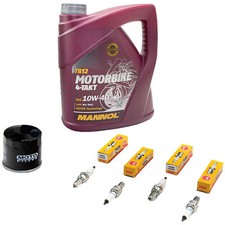 Set Inspektion Öl 4L für Suzuki GSX 750 AE GSX750 1998-2003 Ölfilter Zündkerzen
