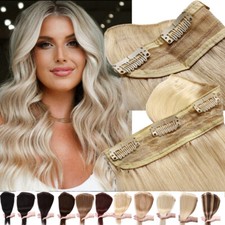 One Piece Clip In 100 Remy Human Hair Extensions THICK 3/4Full Head Invisible