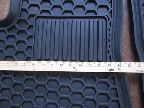 HEA All Weather Car Floor Mats & Full Row Runner Honeycomb Tesla Model 3 Black - Foto 14 di 18