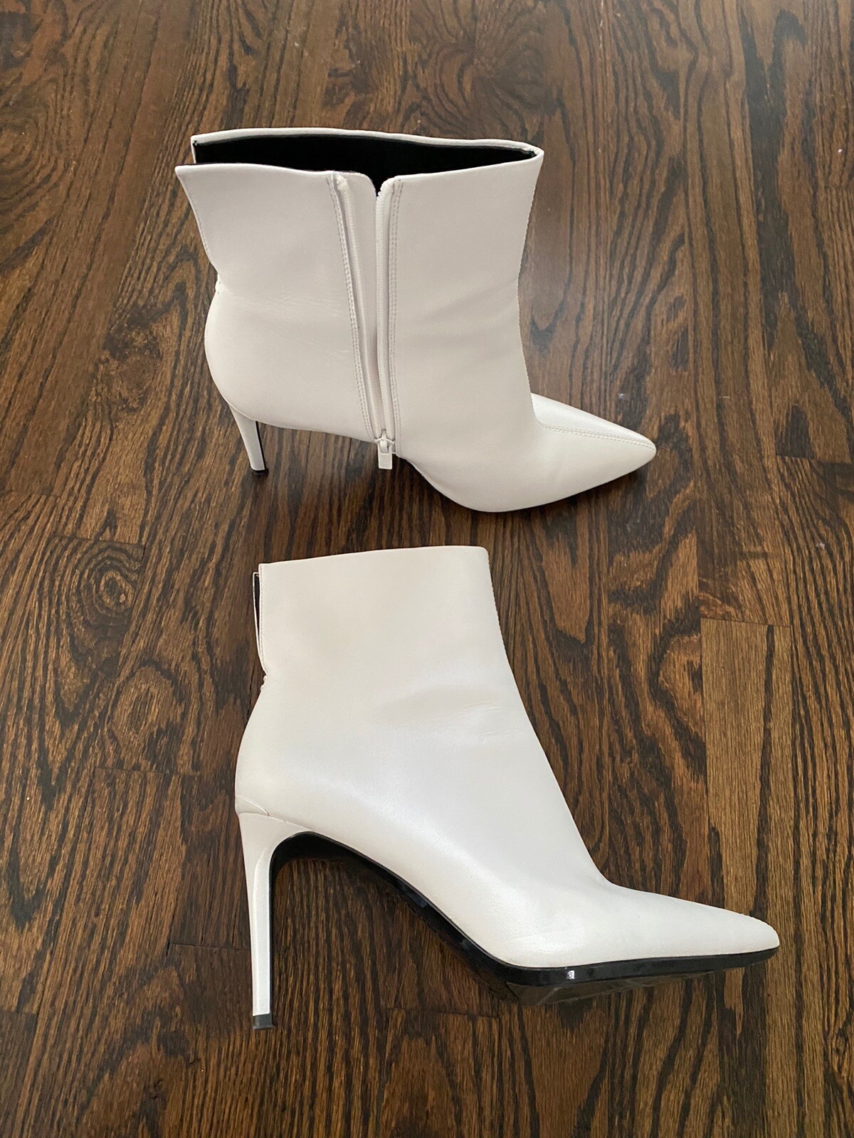 calvin klein white ankle boots