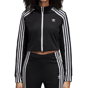 adidas cropped zip up track top