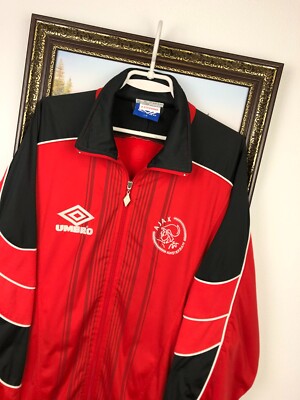 UMBRO 赤 ジャンパー ハイネック Vintage 90's Umbro Ajax Amsterdam Football Jacket Soccer