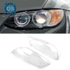 Pair Headlight Lens Headlamp Cover For BMW E92 E93 Coupe Convertible M3 2006-10