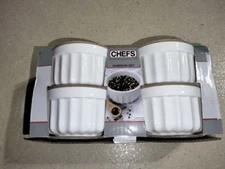 NEW Chefs Set of 4 6 oz Ramekin Oven Safe Dishwasher Safe Porcelain