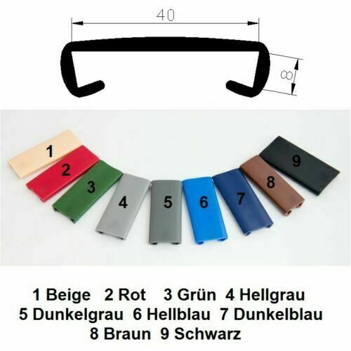 1m PVC Handlauf Kunststoffhandlauf Treppenhandlauf Gummi 40x8mm rot - Bild 1 von 3