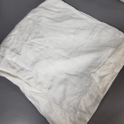 1 Pottery Barn Euro Pillow Sham Natural Tencel Lyocel  and Linen White EUC