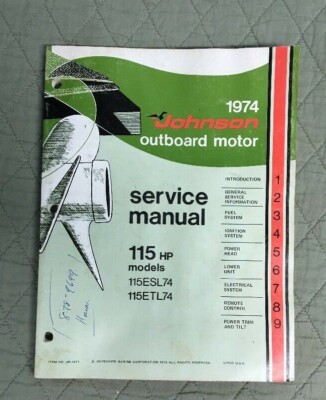 1974 OMC Johnson 115 HP Service Shop Repair Manual PN JM-7411 FREE PRIORITY MAIL