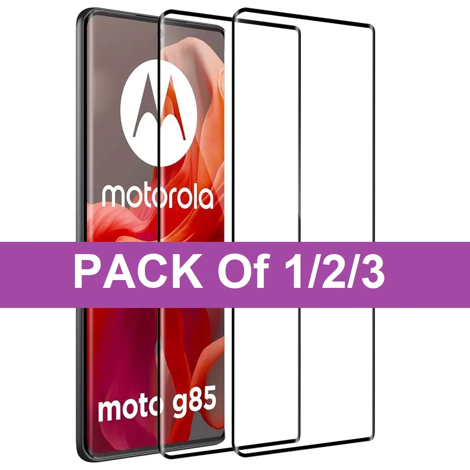 For Motorola Moto G85 Screen Protector Tempered Glass Full Cover - Image 2 of 3