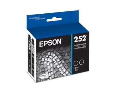 Epson 252 2pk Combo Ink Cartridge - Black (Choose Exp Date) NEW SEALED !!