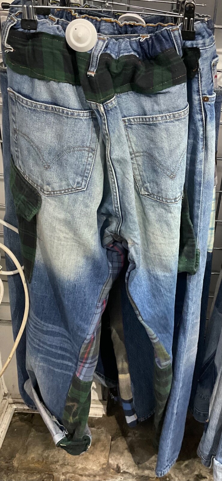 Random Vintage Upcycled Patchwork Flannel Jeans R… - image 14