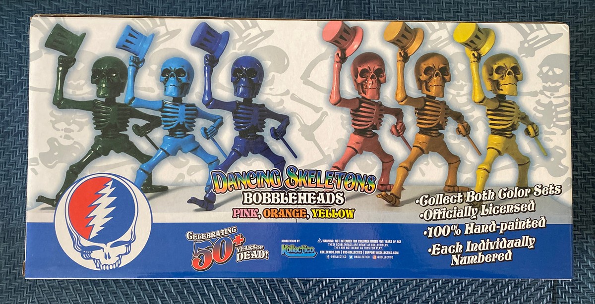 骨ダンス Grateful Dead Pink Orange Yellow Dancing Skeletons Bobblehead