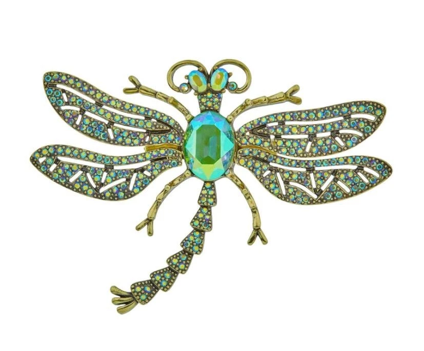 Heidi Daus "Trembling Brilliance" Crystal Dragonfly Pin - Peridot AB #36 - Image 4 of 4