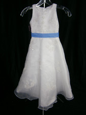 Designer Dress 6-8 Child White Formal Portrait Wedding Easter Fancy Party
