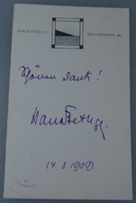 Autograph Hans Bethge German Poet 1909 (100171)