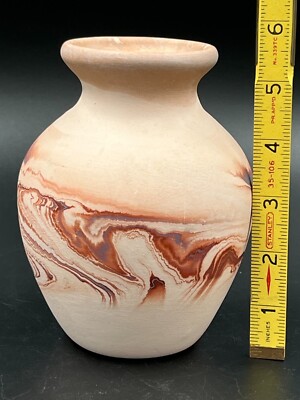 Nemadji Pottery U.S.A. Hand Made Swirled Native American Style