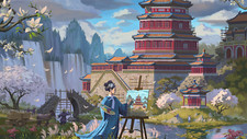 Anime landscape digital art nature sky asian Play Gaming Mat Desk