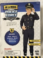 Kangaroo Be A Hero Police Force Deluxe Costume 6 Pieces Size T4 New Open Box 
