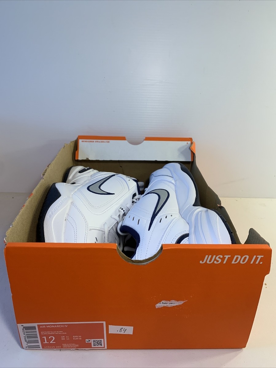 84 NEW! Nike Air Monarch IV, White/Metallic/Silver-US 12 Mens | eBay