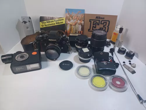 Nikon F3 Hp High Eyepoint 35mm SLR Film Camera Lens (Tested Works) Accessories 