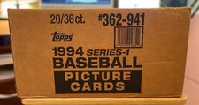 1994 Topps Baseball Series 1 Wax Box Case (20 Boxes) Derek Jeter RC Rookie GOLD