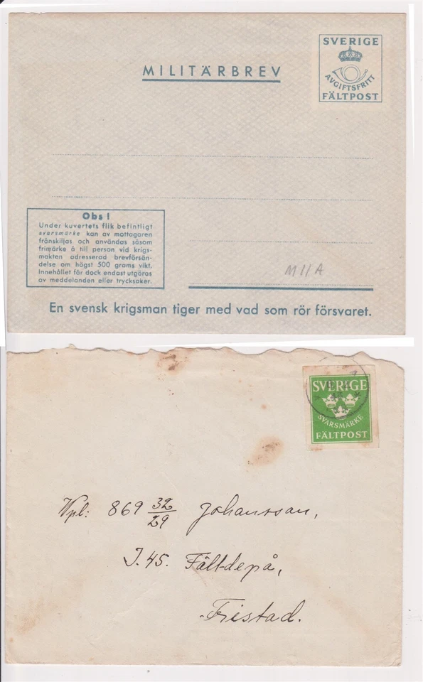 (Y17-20) 1940 Germany & Sweden mix of 8 WWII post cards &covers (T) (FC14) - Изображение 2 из 4