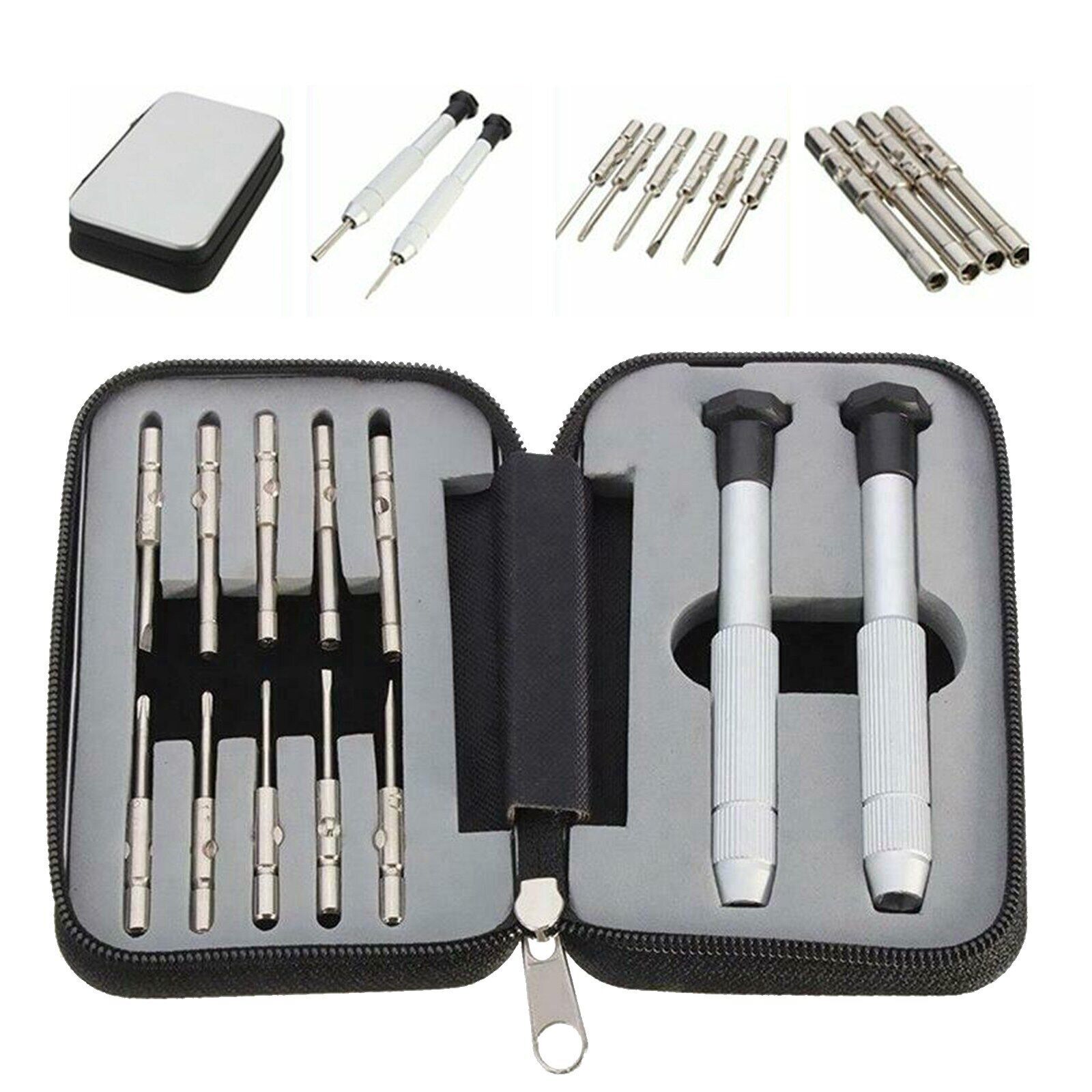 12-Piece Vintage Driver Kit for Cartier Sunglasses and Rimless Eyeglasses Repair and Adjustment Tool Set