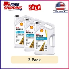 (3 pack) Shell Rotella T4 Triple Protection 15W-40 Diesel Engine Oil, 1 Gallon