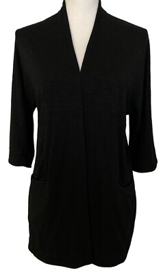 Wilfred Free S Black Zlata Cardigan Jersey Top Pockets 3/4 Slv City Minimalist