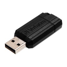Verbatim Store And Go Pinstripe USB Drive Black Lightweight Slim Retractable