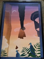 Con La Testa Tra Le Nuvole Quadro Rinaldo De Carolis  Olio Su Tela 70x100 Cm