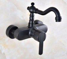 Black oil Antique Brass Wall Mount Kitchen Bathroom Sink Faucet Mixer Tap 2nf838