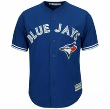 Majestic Cool Base Toronto Blue Jays Mens Baseball Button Up Stitched Jersey NWT