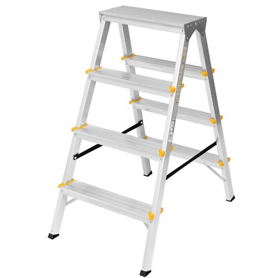 Aluleiter Klappleiter Zweiseitige Haushaltsleitern Stehleiter TÜV 2x4 Stufen D24