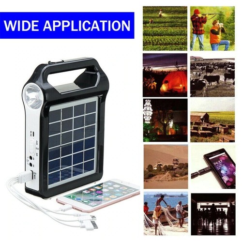 6V Solar Power Rechargeable Storage Generator Lamp USB Charger Solar System Kit - Picture 3 of 10