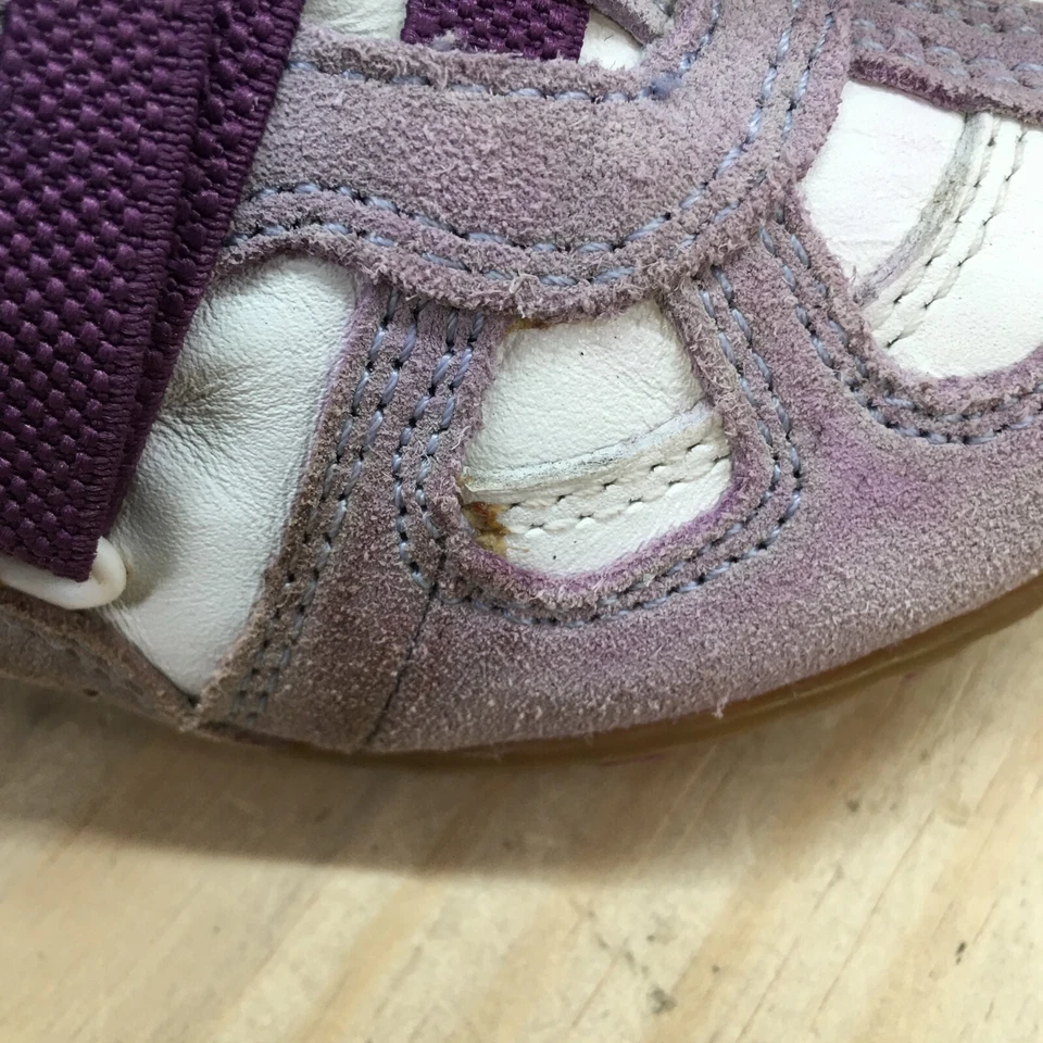 Diesel Zapatos Niños Pequeños 8 Mosley Informales Tenis Bajos Púrpura Gamuza Cuero Planos Foto 3 de 4