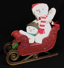 2016 Hallmark Twinkling Sleigh Ride With Sound Lights and Motion Snowmen Dancing