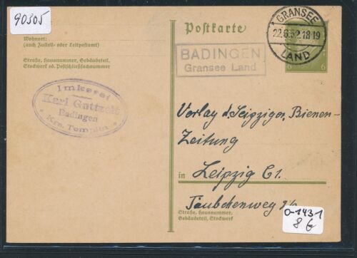 90305) DR > DDR Landpost Ra2 Badingen Gransee Land, GA 1932, Abs. Imker ei - Bild 1 von 1