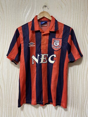 ウェア 95 AWAY UMBRO Everton FC #10 M EVERTON 1993 1994 AWAY FOOTBALL SHIRT SOCCER JERSEY UMBRO sz