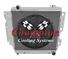 Al Champion 3 Row Radiator16 Fan For 1987-2004 Jeep Wrangler Yj Chevy V8 Conv