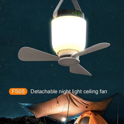 8000mAh USB Rechargeable Remote Control Timing Camping Fan 4 Gears Tent Ceiling - Picture 2 of 8