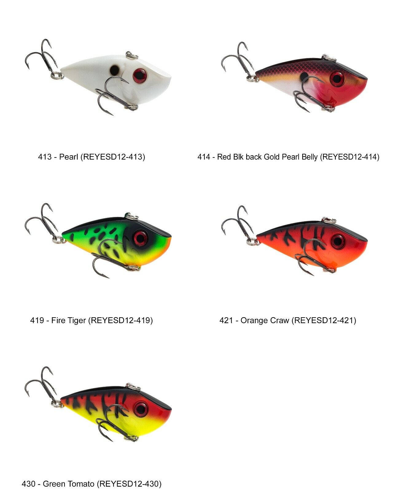 Strike King Red Eye Shad Rattling Lipless Crankbait Chartreuse Perch 1/2oz for sale online