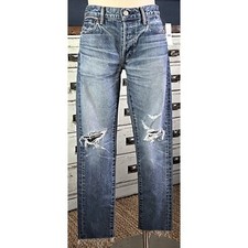 NWT New 360 Moussy Vintage Visalia Distressed Straight Leg Jeans Size 24