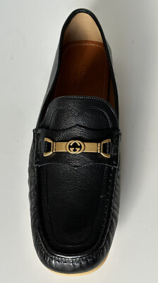 NIB Gucci Interlocking G Mens Leather Moccasin Shoes Black  display picture 2