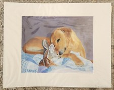 Rhodesian Ridgeback Dog artist print 8 X 10 matted ready to frame for 14 X 11 