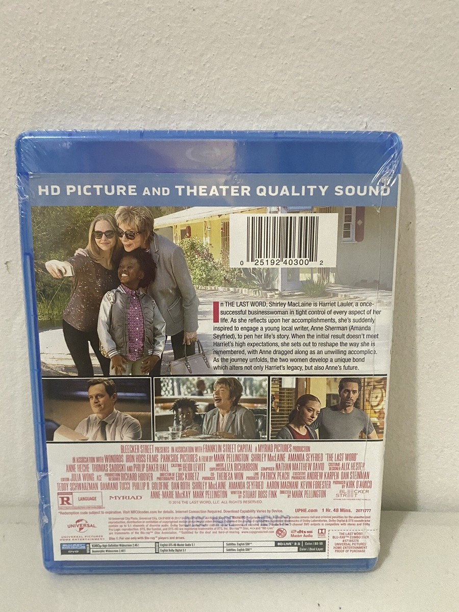 The Last Word (Blu-Ray, 2017) Shirley MacLaine, Amanda Seyfried