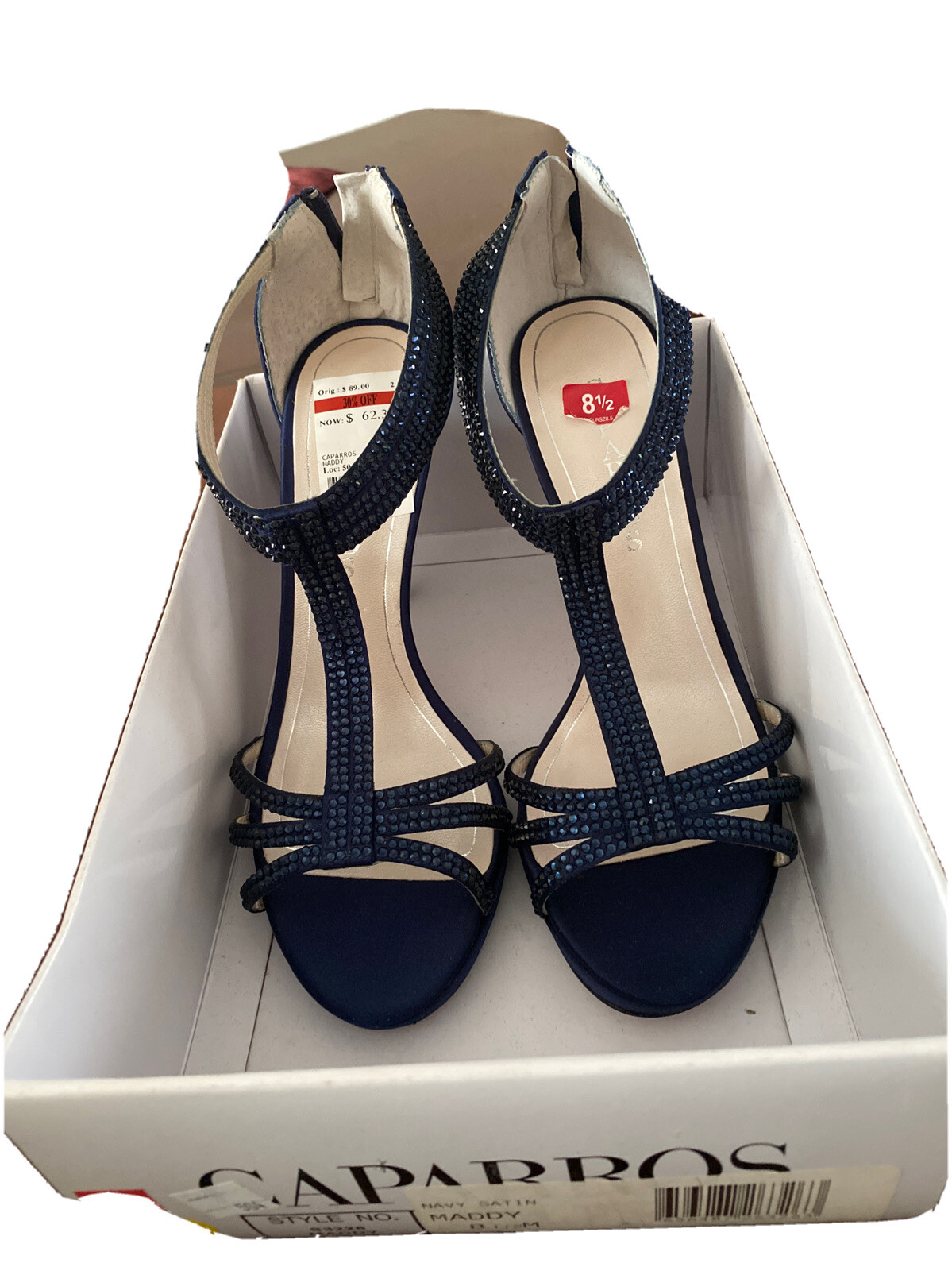 Navy satin caparros
