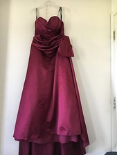 BILL LEVKOFF Women Burgundy Bridesmaid Prom Ball Gown Dress Size 16 RN 82955